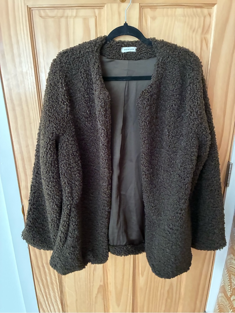 Women's Brown Sherpa Coat Jacket size large